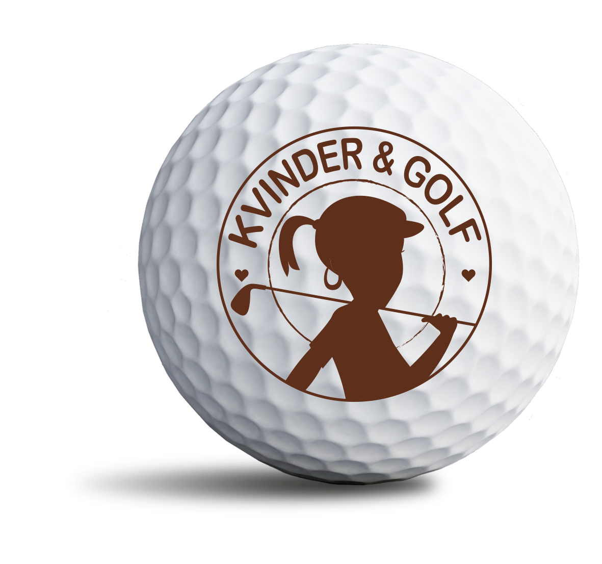 Kvinder & Golf logo på golfbold